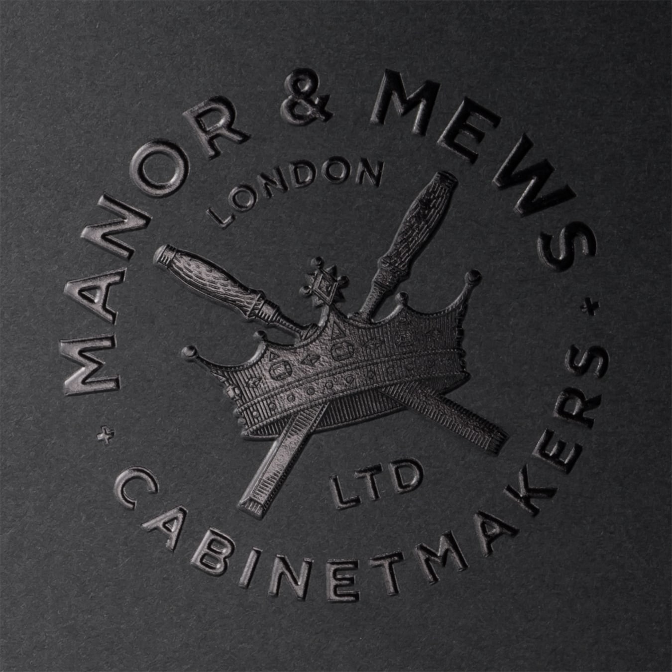 Manor & Mews identity design folder detail