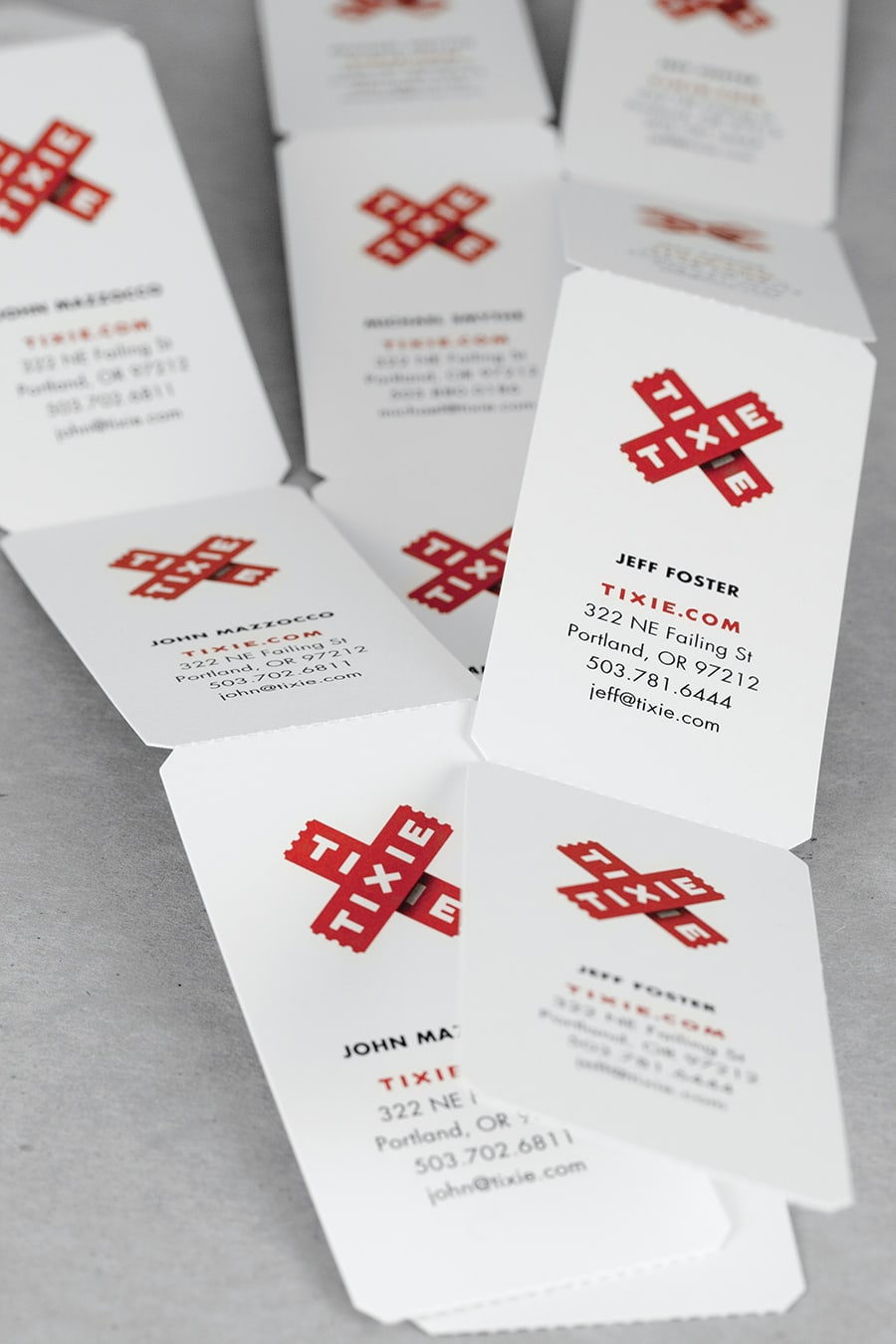 Tixie identity design business card
