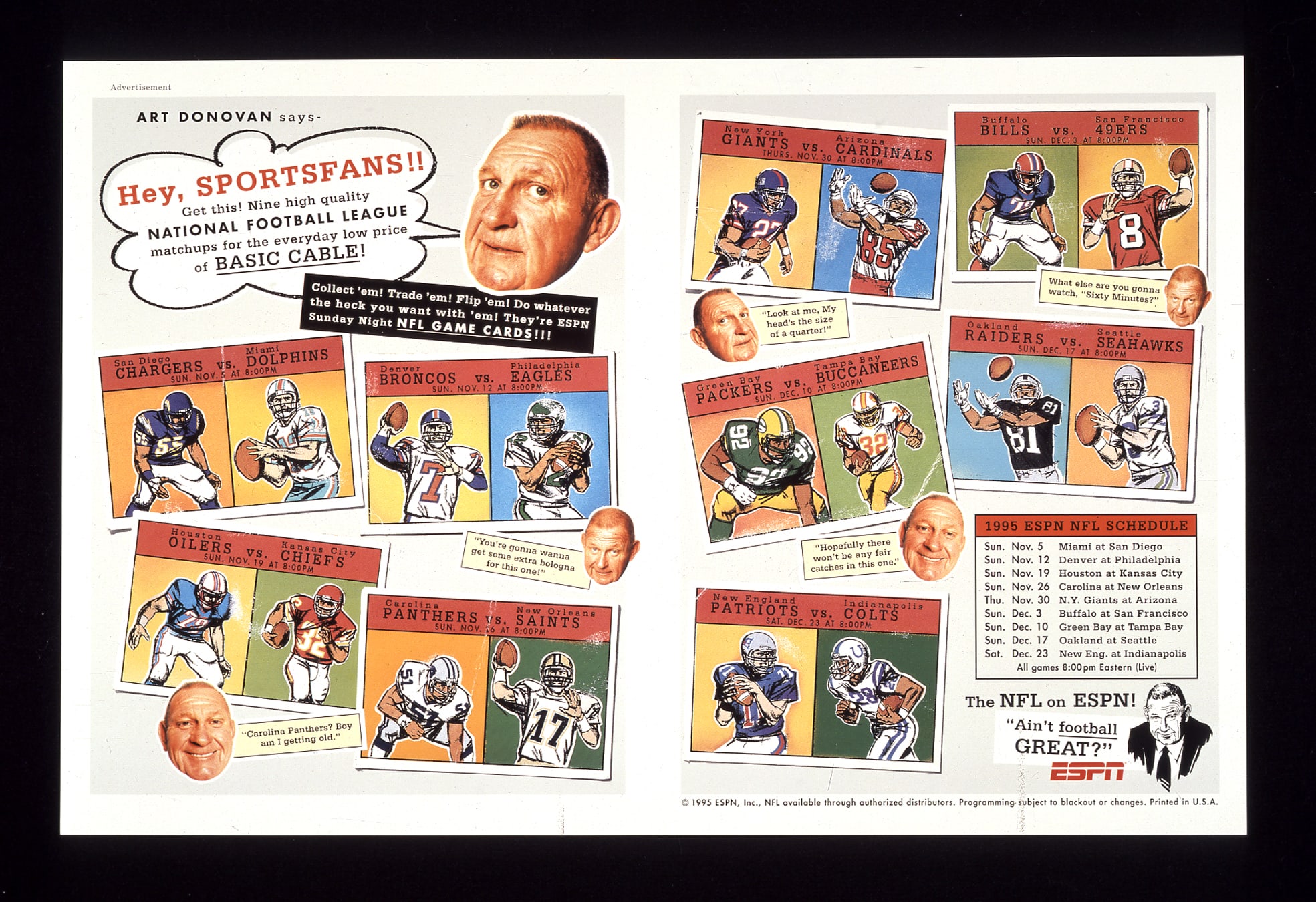 ESPN trading cards design