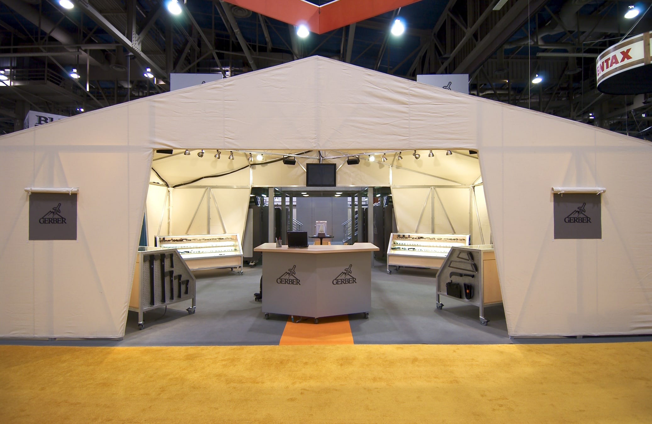Gerber trade show exhibit design - front view