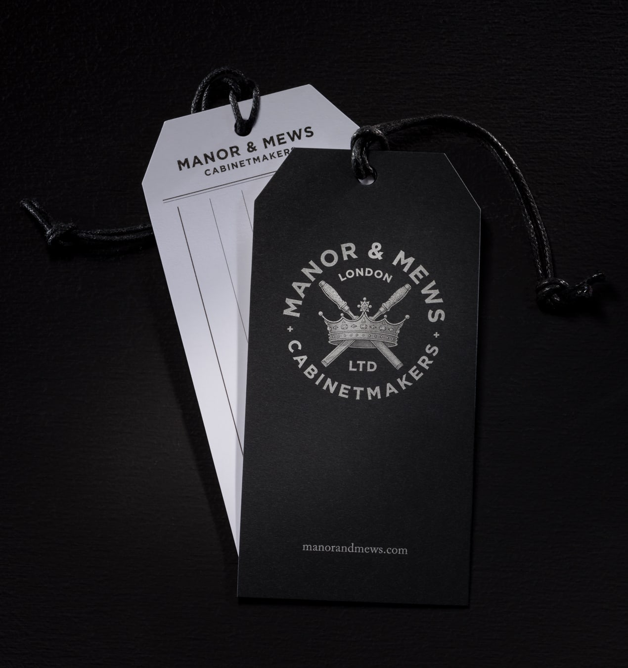Manor & Mews identity design handtag