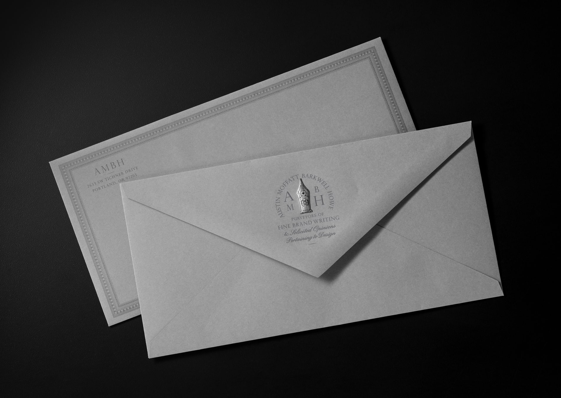Austin Moffatt Barkwell Howe stationery design envelope