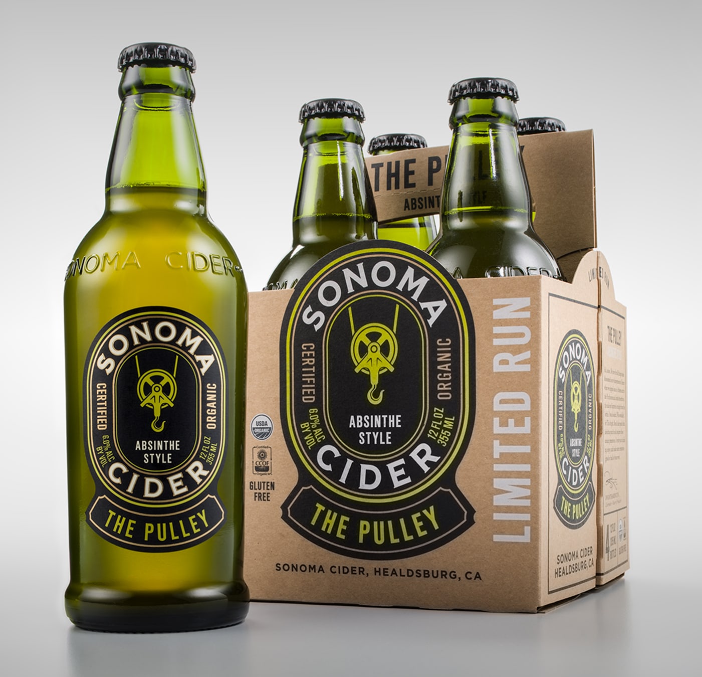Sonoma Cider Pulley packaging design