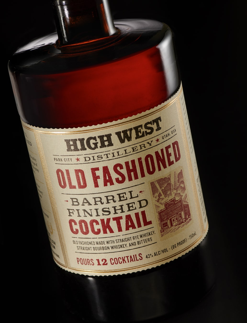 High West Distilling Old Fashioned ready-to-pour cocktail label design detail