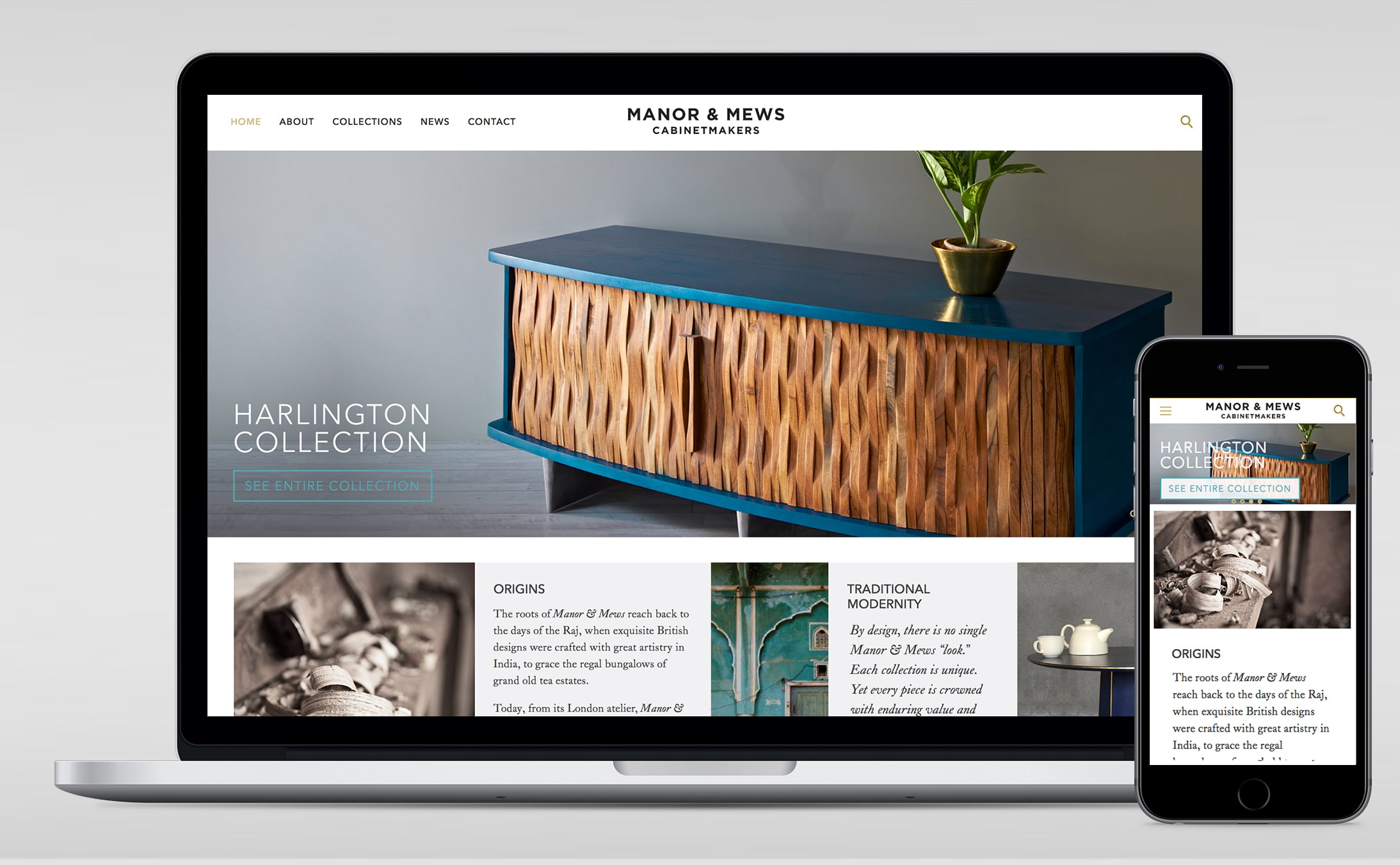 Manor & Mews website design development
