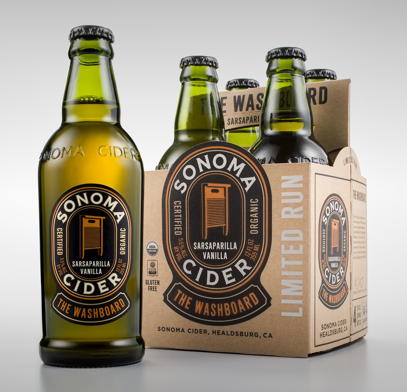 Sonoma Cider Washboard packaging design