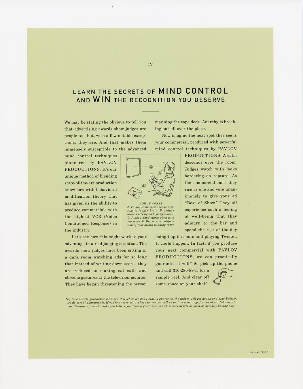 Pavlov Productions advertising design mind control ad