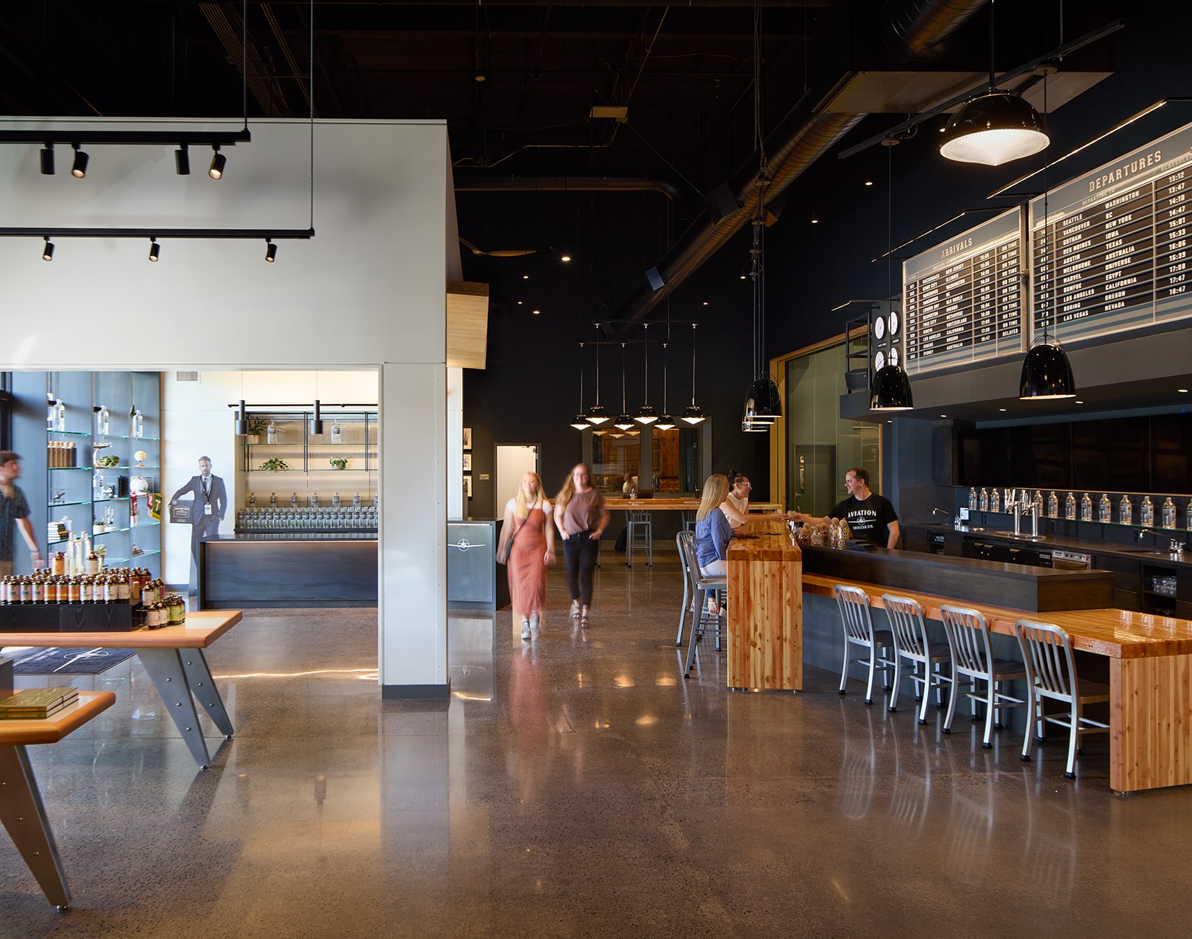 Aviation Gin Tasting Room interior