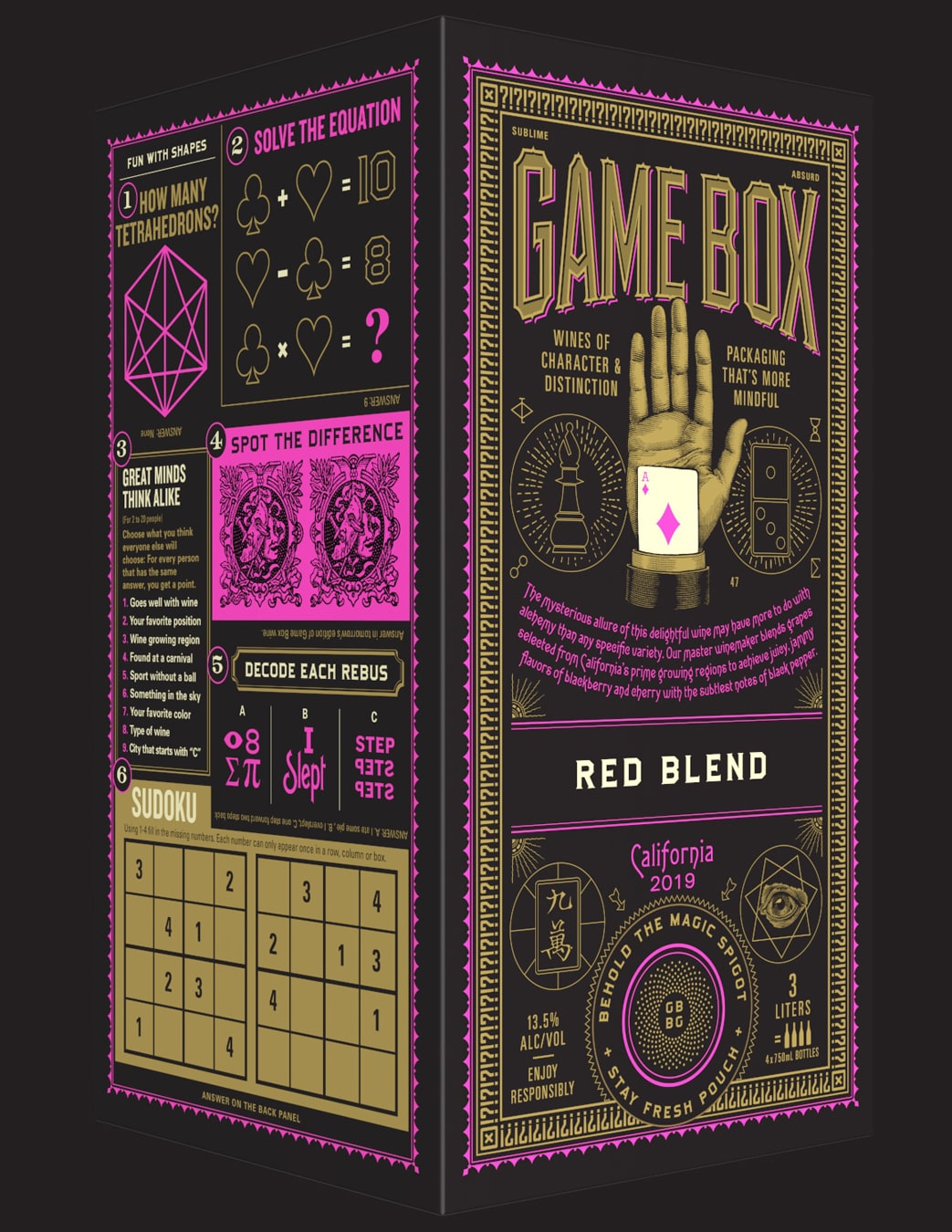 Game Box Wines Red Blend box design