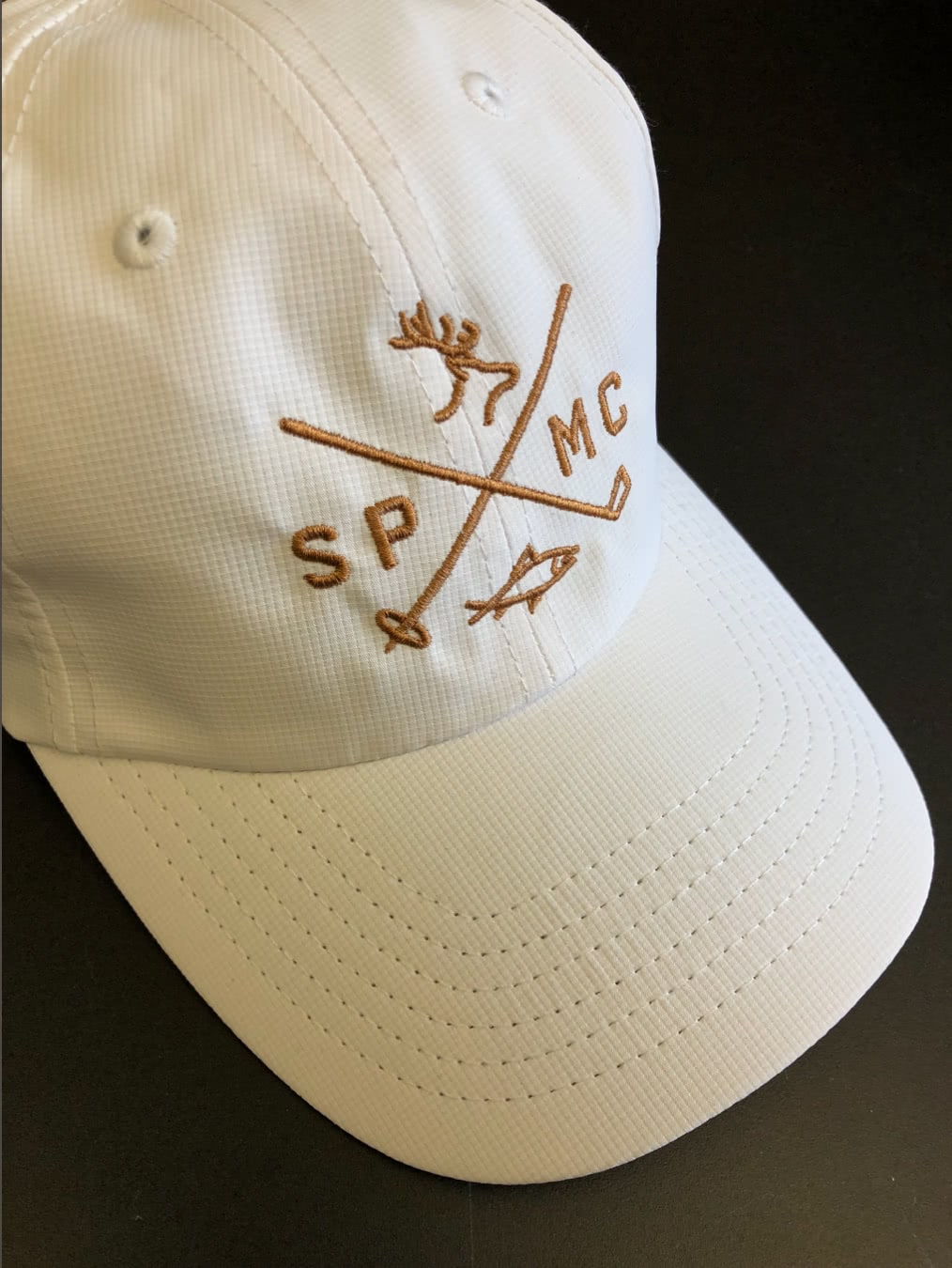 Spanish Peaks Mountain Club white hat with embroidery