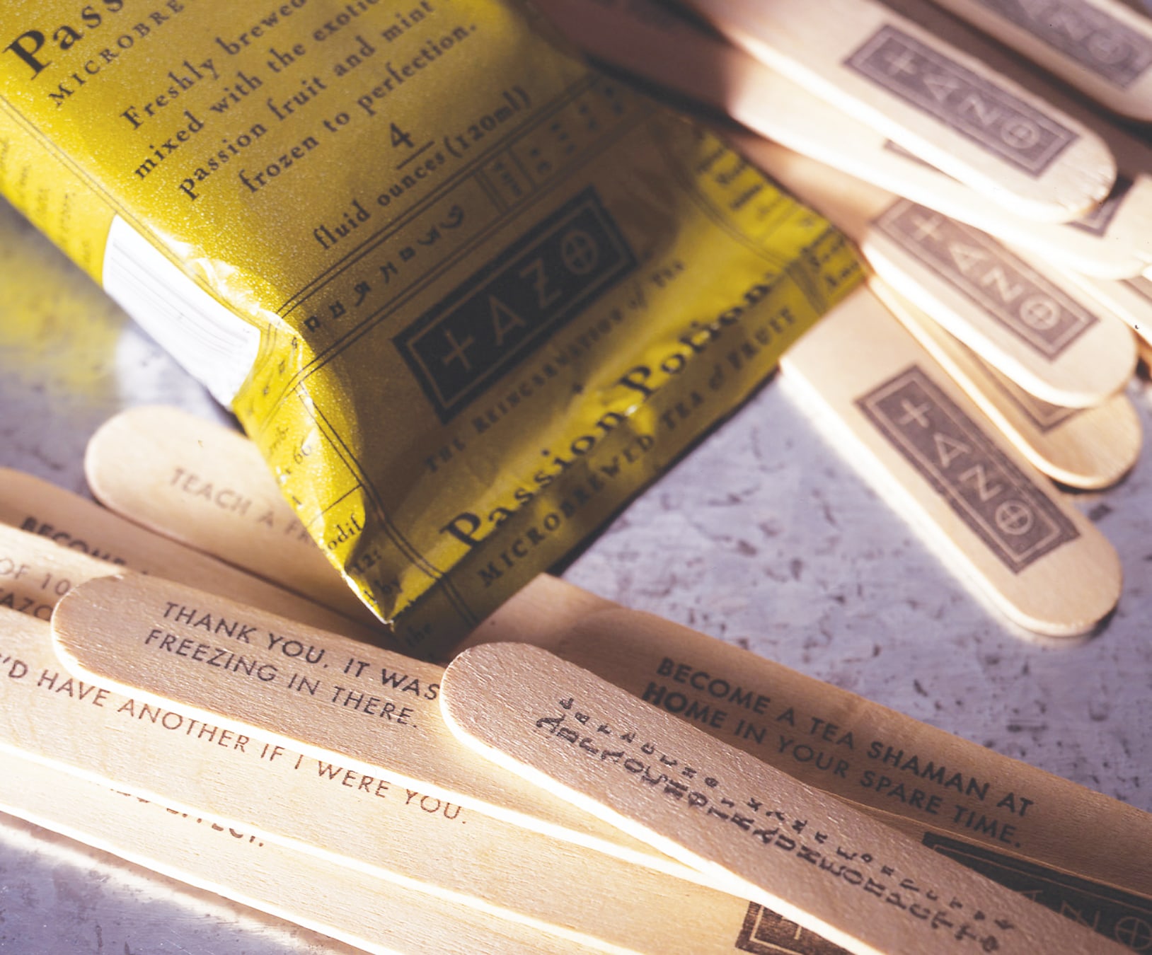 Tazo Tea package design popcicle sticks