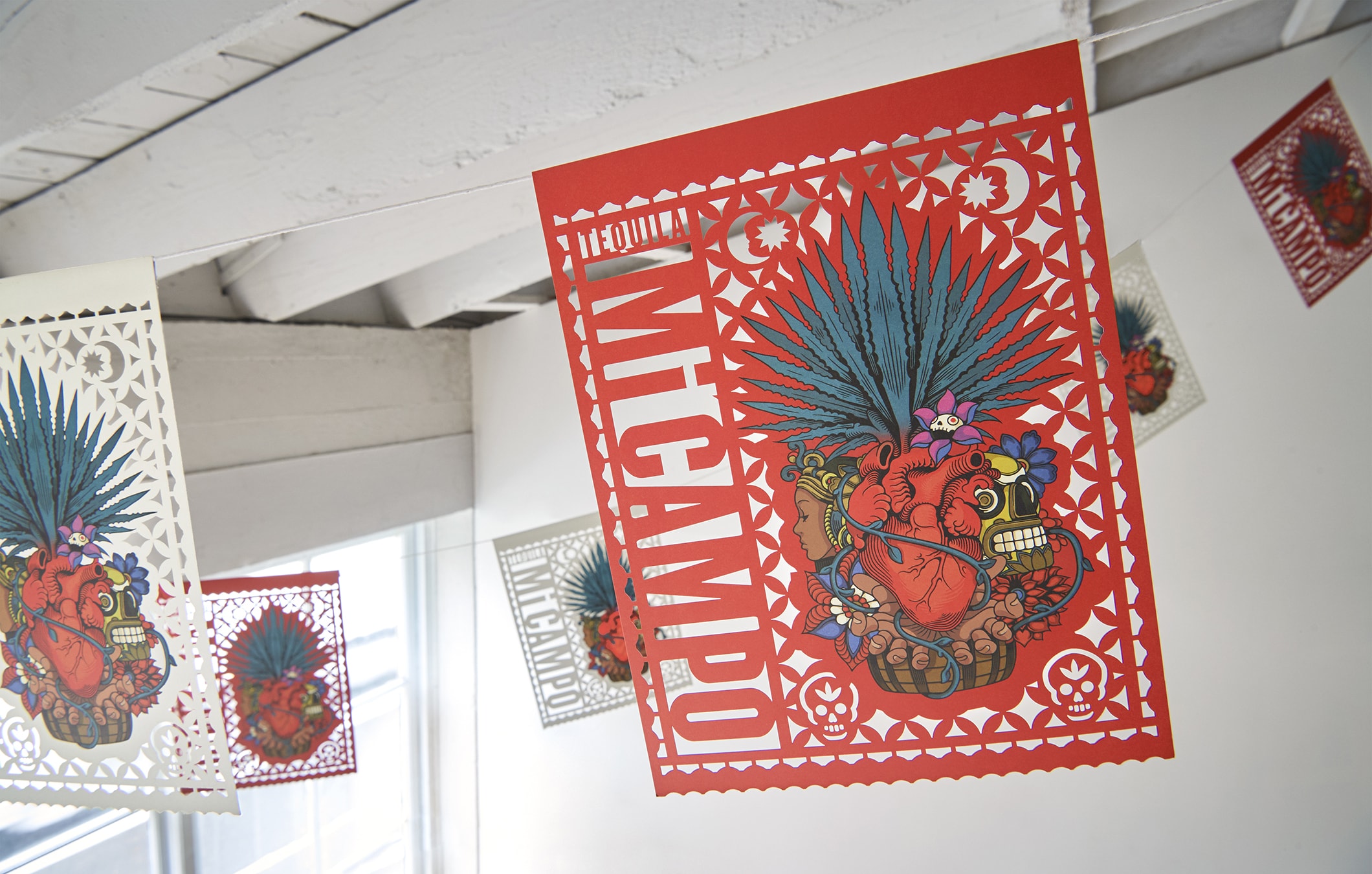 Mi Campo - die cut paper pennants design detail