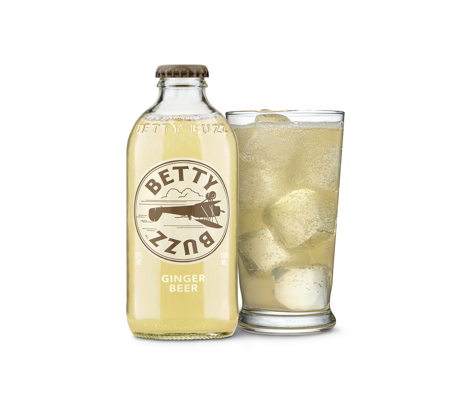 Betty Buzz Ginger beer bottle package design