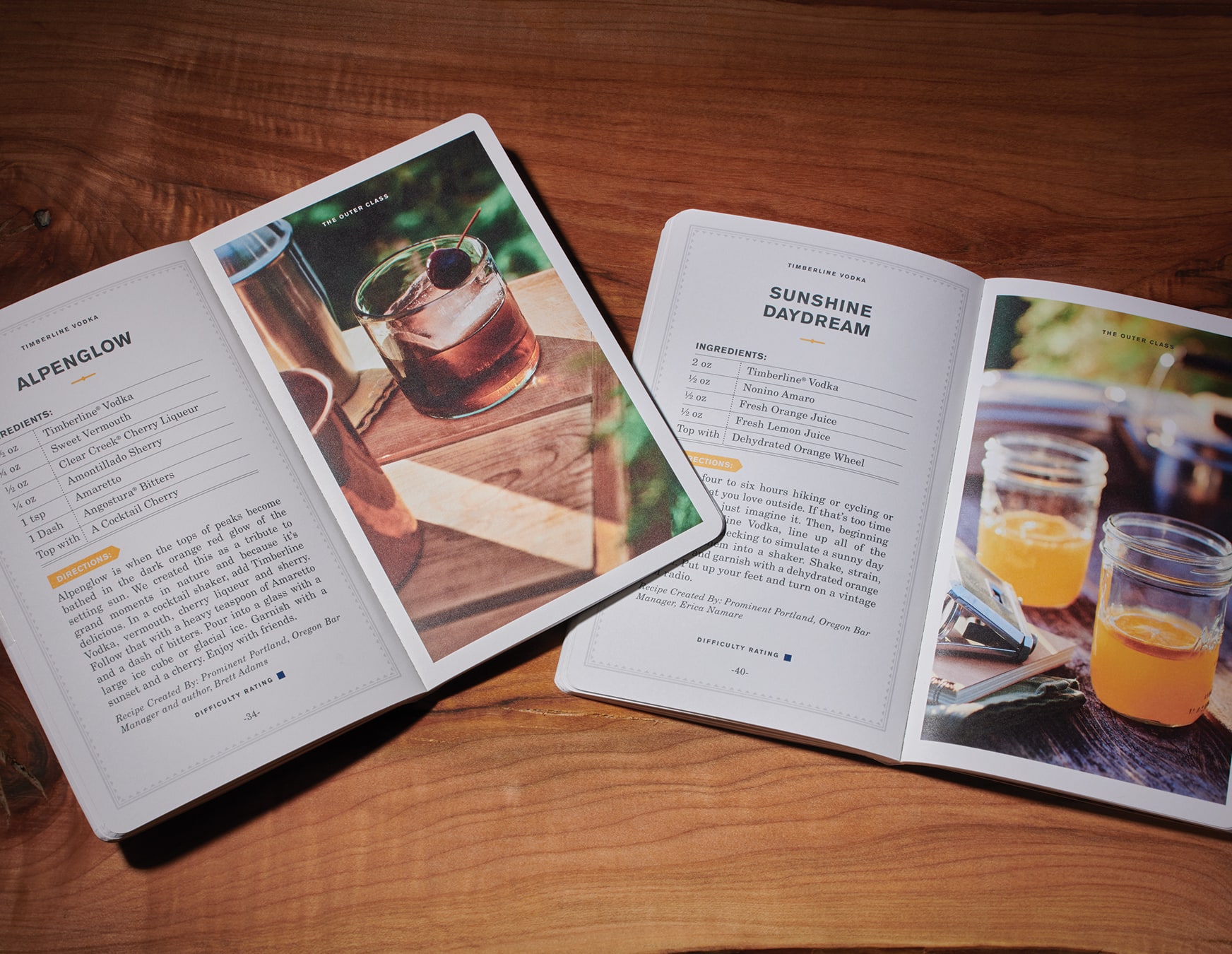 Timberline Vodka promotion book spread