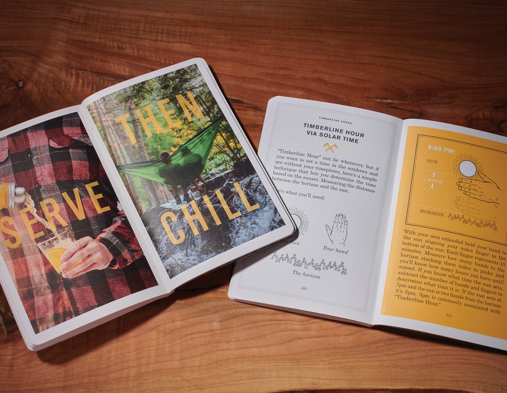Timberline Vodka promotion book spread
