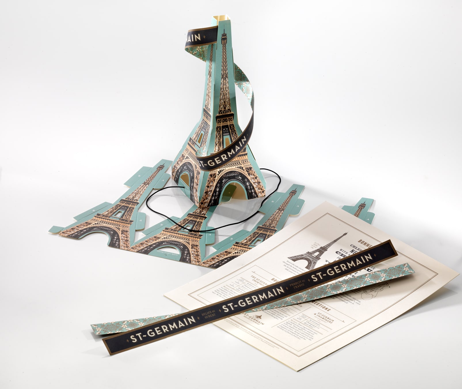 St-Germain spirits promotion party hat kit mailer design