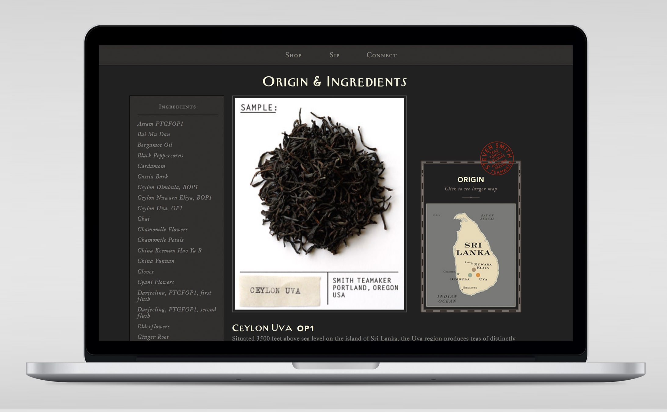 Steven Smith Teamaker website design
