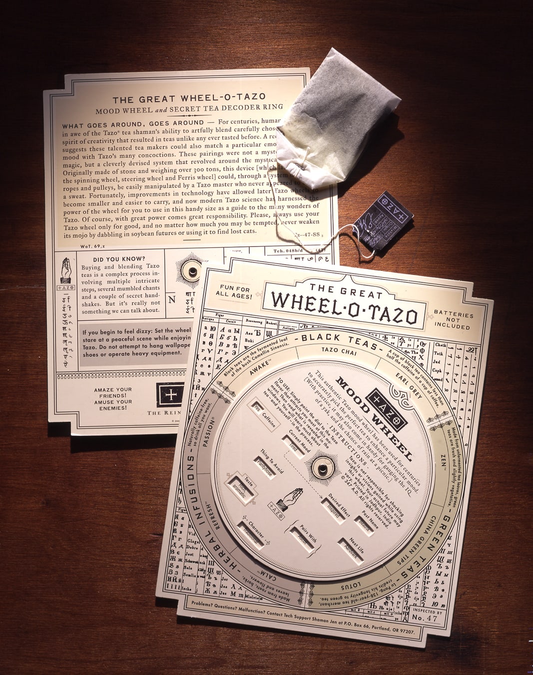 Tazo Tea promotion design mood wheel