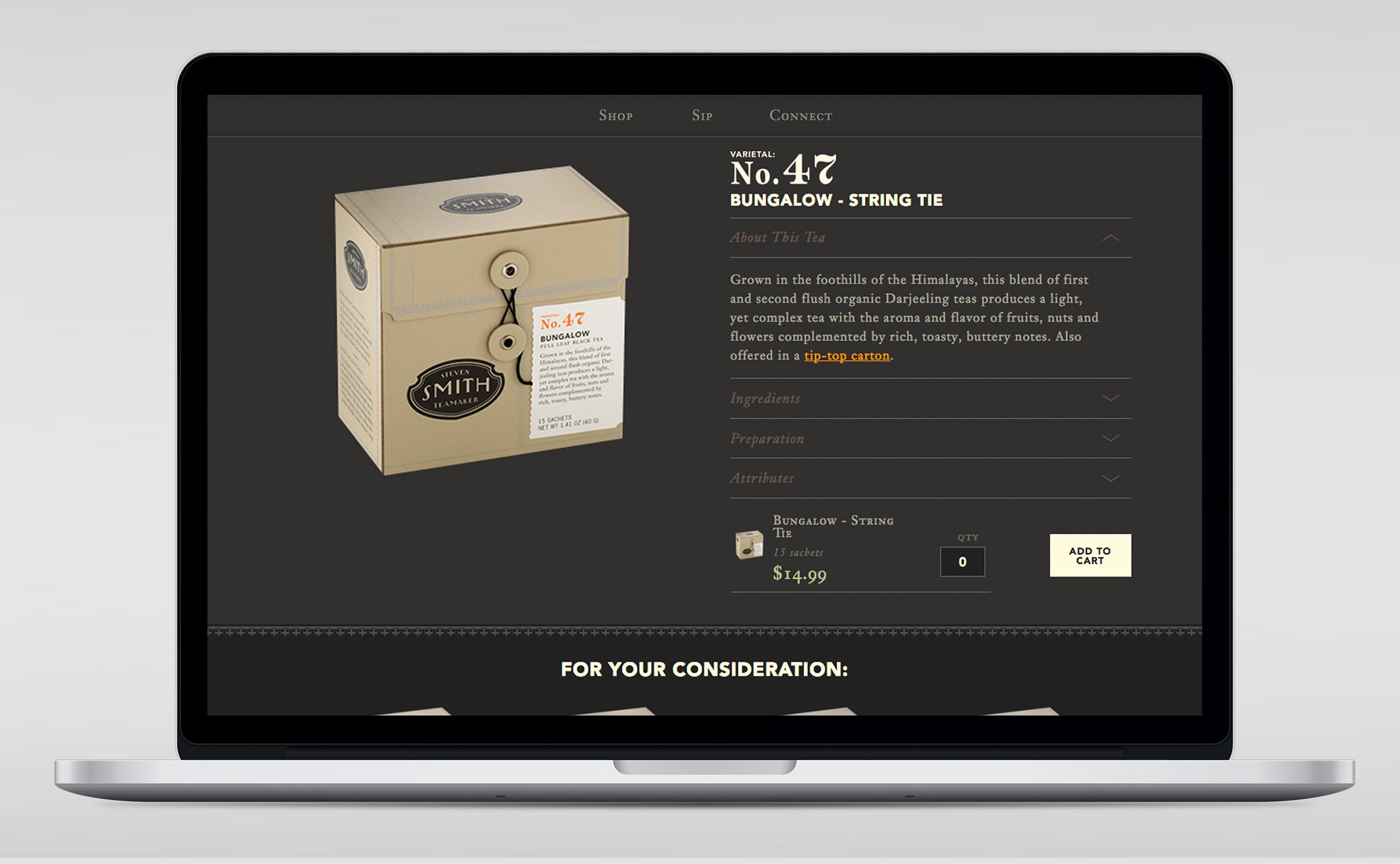 Steven Smith Teamaker website design