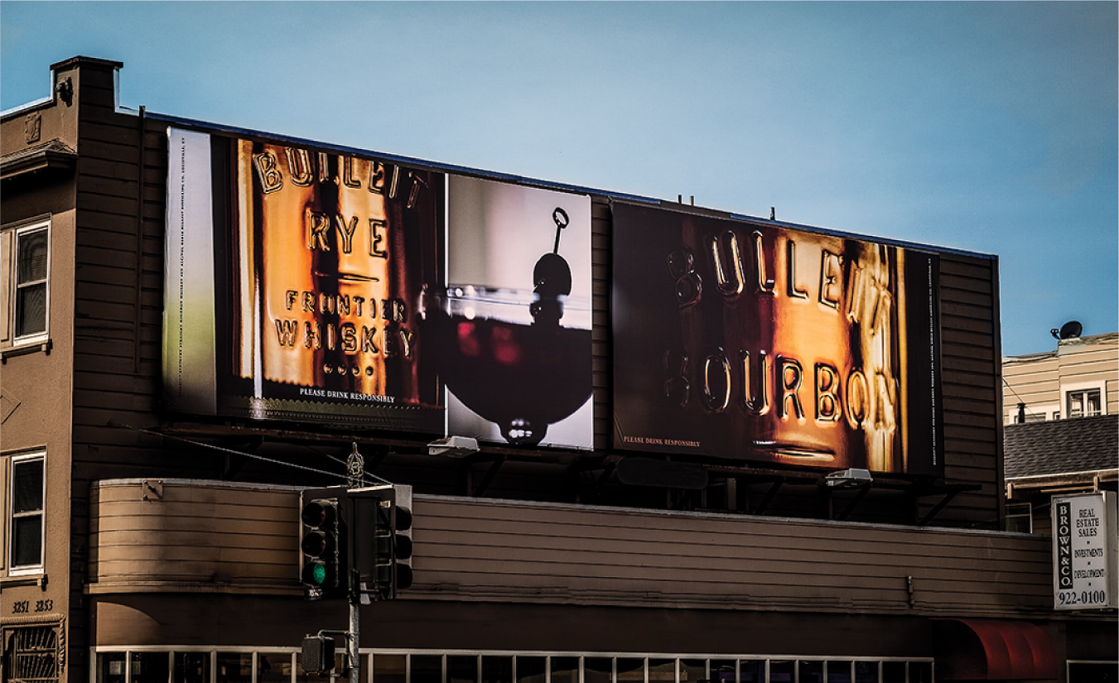 Bulleit Bourbon billboard OOH advertising design
