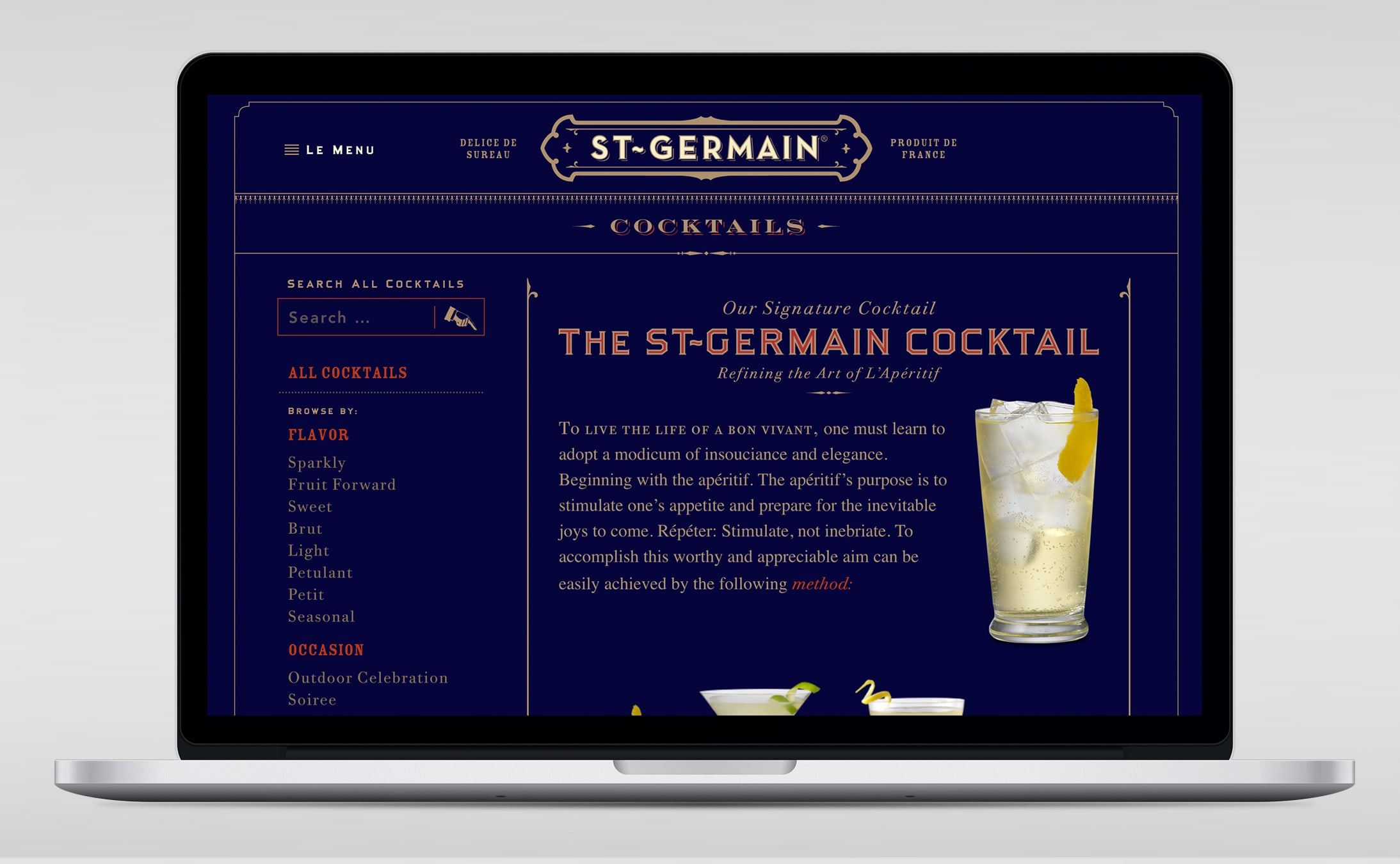 St-Germain spirits website design and development