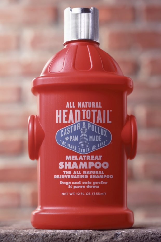 Castor & Pollux Pet Products fire hydrant shaped shampoo bottle