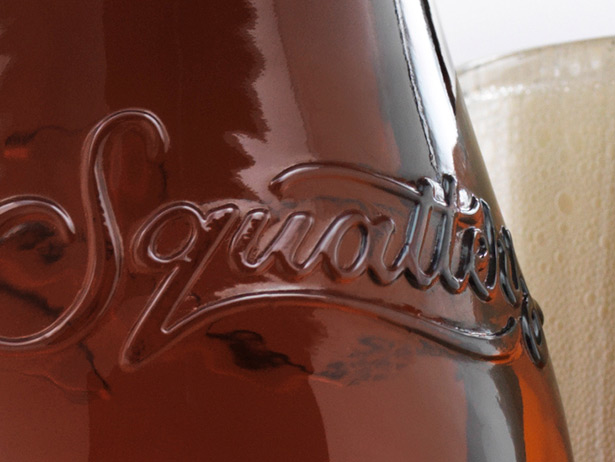Squatters craft beer custom bottle design closeup