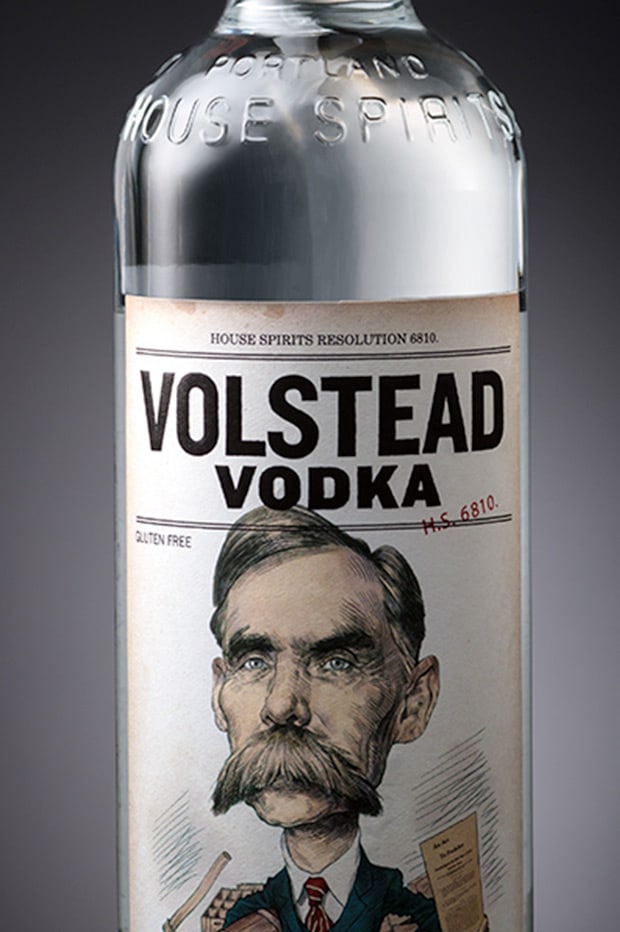 Volstead Vodka spirits label design detail