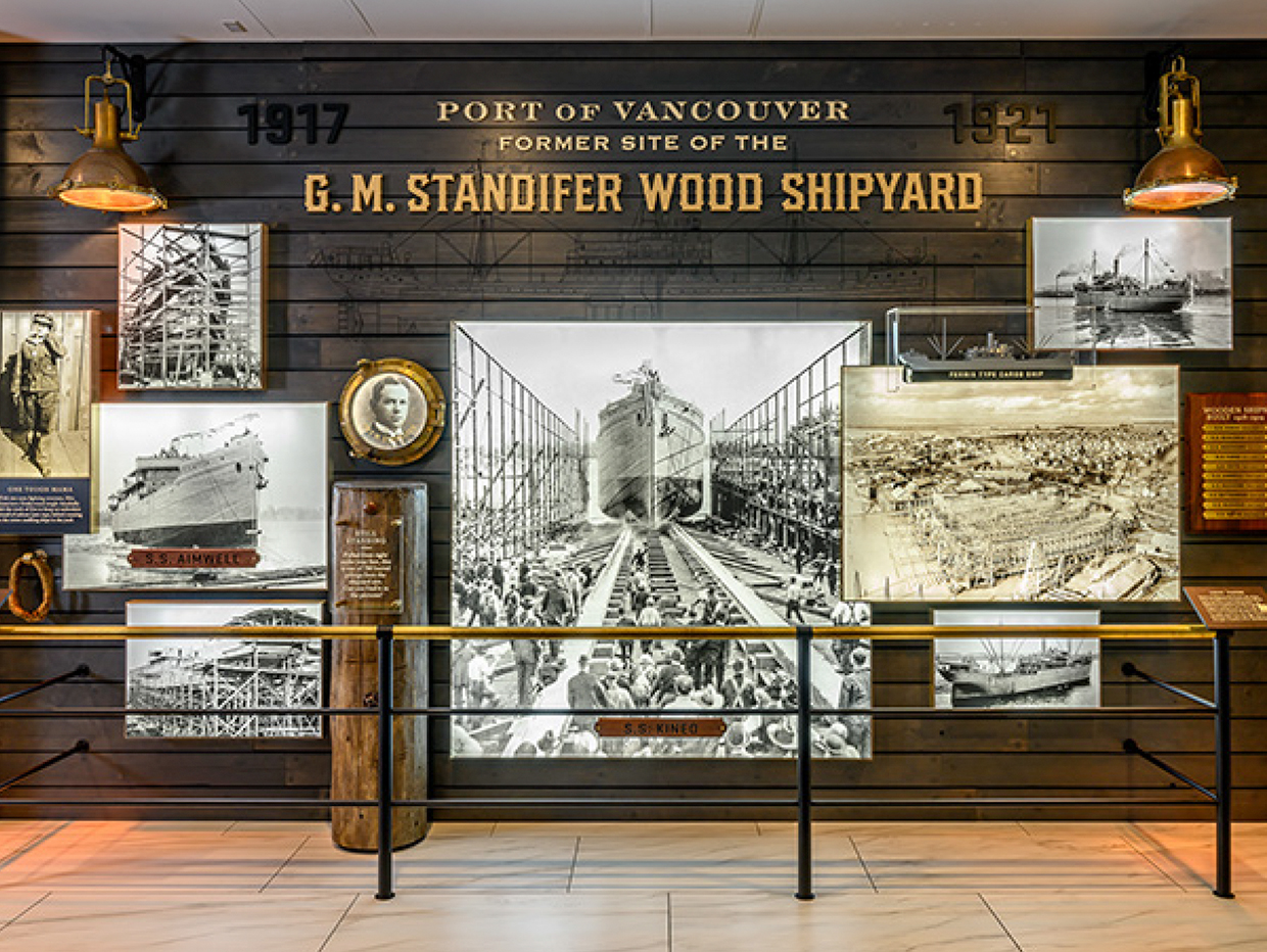 Standifer Shipyard museum exhibit installation