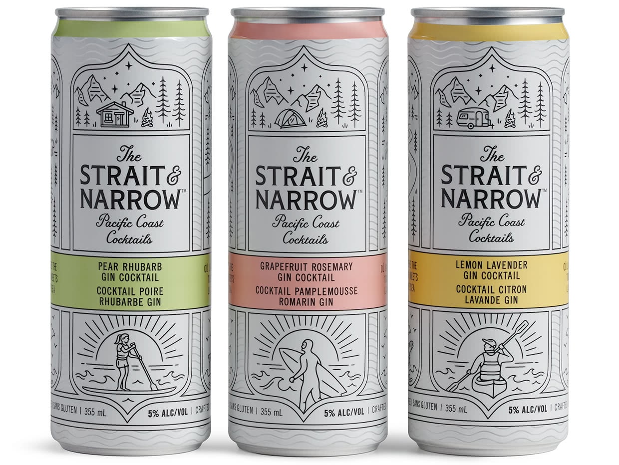 The Strait & Narrow Pacific Coast Cocktails ready to drink can group