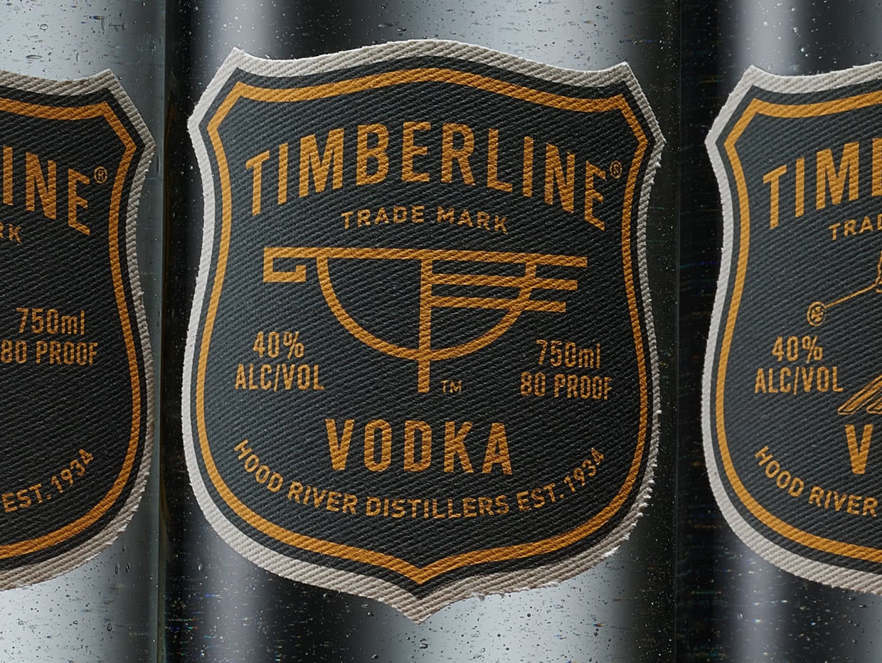 Timberline Vodka canvas label series group