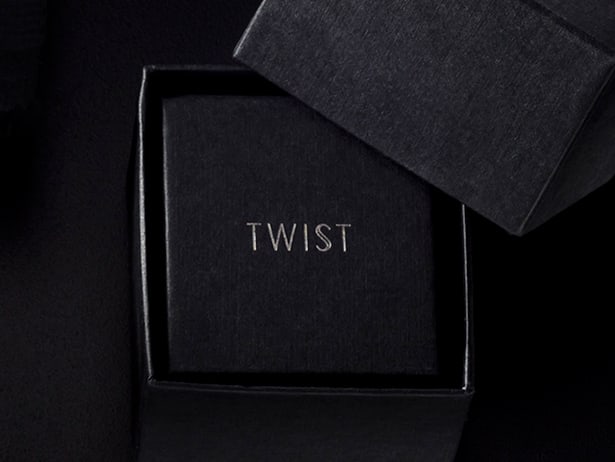 Twist Fine Jewelry packaging box design detail