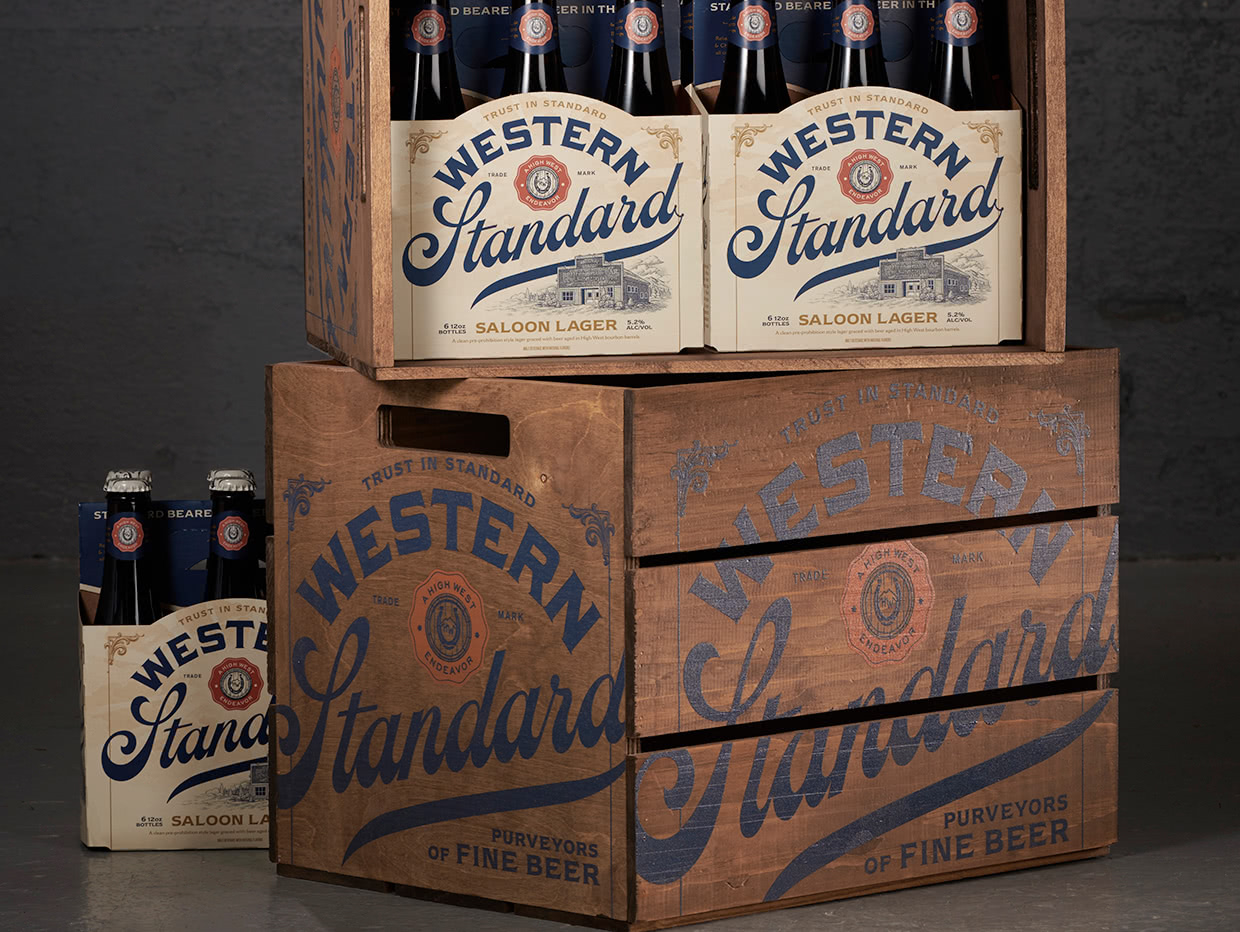 Western Standard Saloon Lager wooden beer crate