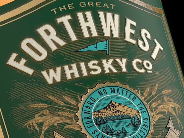 Forthwest Whisky Co. label design closeup