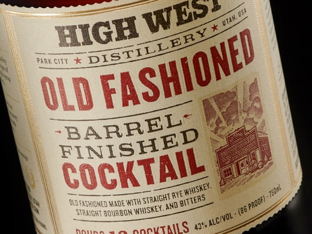 High West Distillery Old Fashioned Cocktail RTD label design detail