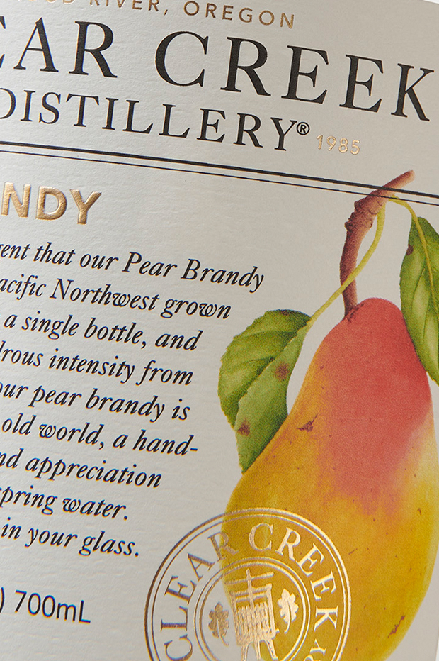 Clear Creek Distillery Pear Brandy label design