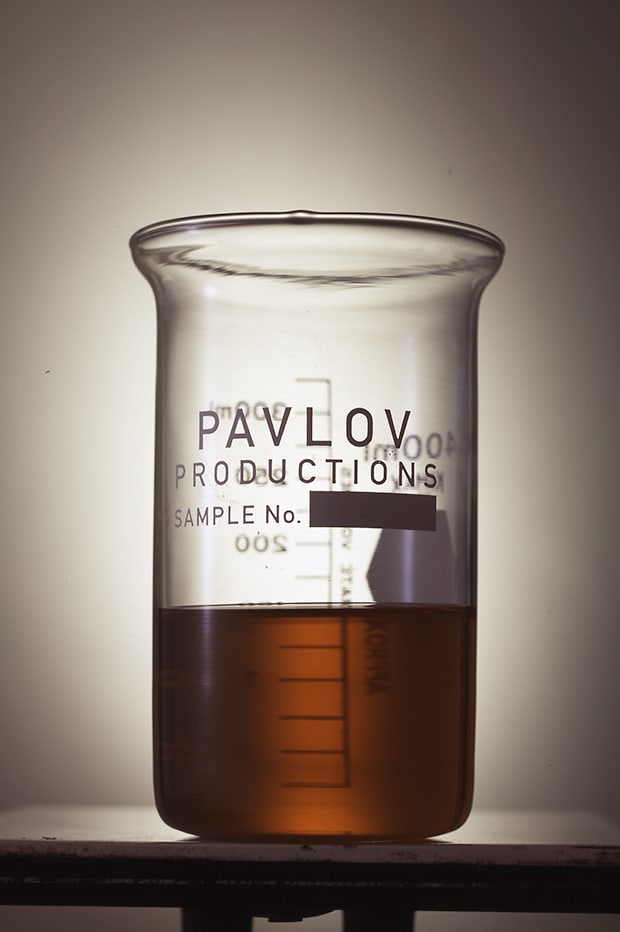laboratory beaker, Pavlov Productions identity