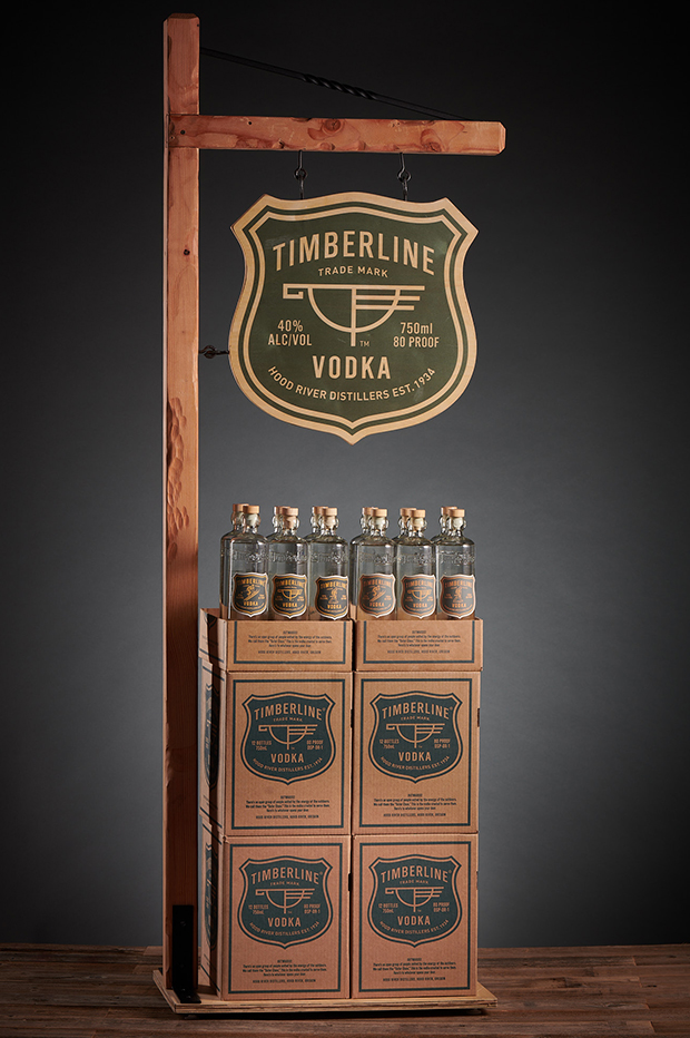 Timberline Vodka point of sale display design